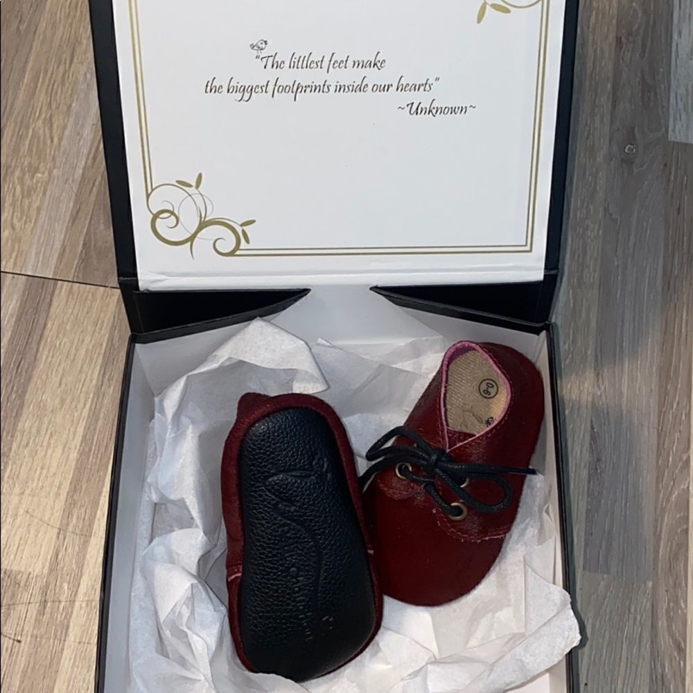 New born Baby shoes 0 to 6 months moccasin Oxfords shoes fancy chic winter soft - Picture 4 of 5